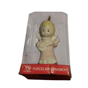 Kmart Trim A Home Angel VTG Holiday Christmas Porcelain Ornament Musical NEW